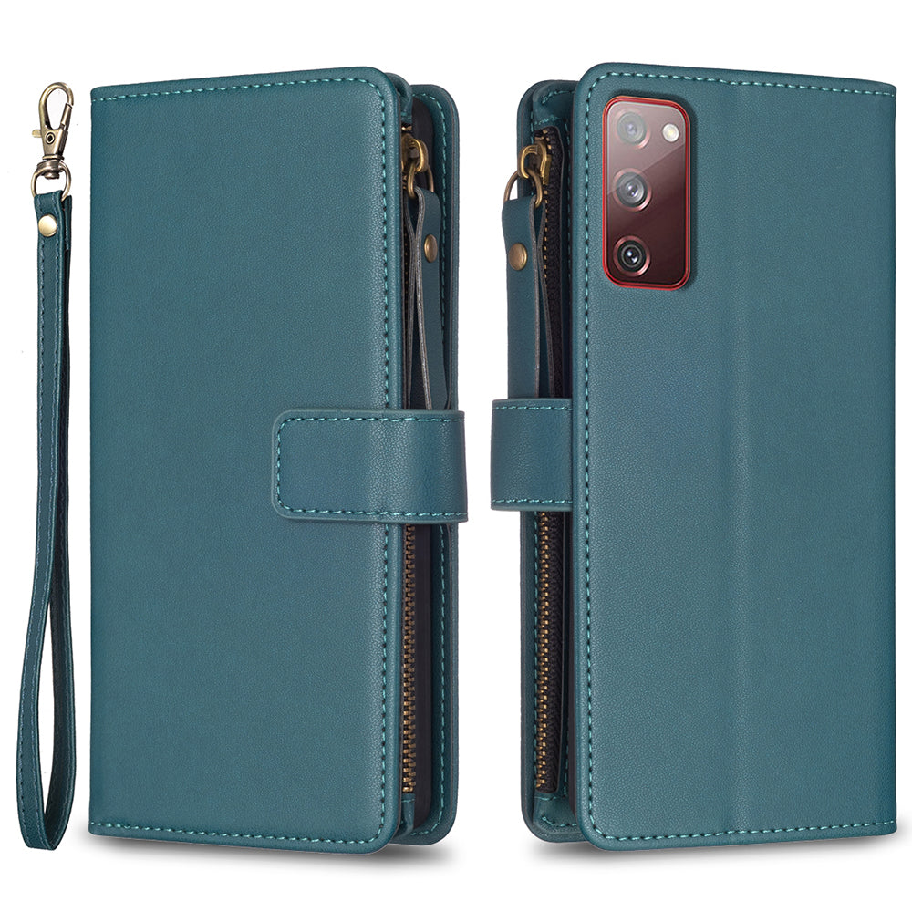 BF Style-19 til Samsung Galaxy S20 FE 5G / S20 FE / S20 FE 2022 / S20 Lite PU lædercover Pungholder med lynlås telefoncover BF Style-19 til Samsung Galaxy S20 FE 5G / S20 FE / S20 FE 2022 / S20 Lite PU lædercover Pungholder med lynlås telefoncover